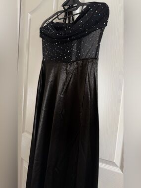 Black Evening Dress with Sparkle Bodice